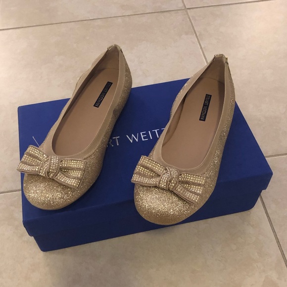 Stuart Weitzman Gold Ballet Flats - Picture 4 of 8